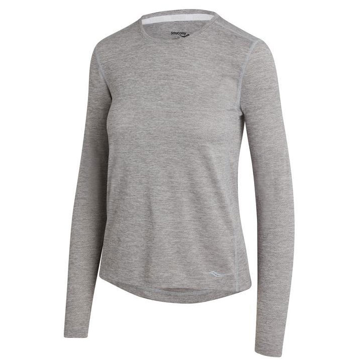 Produktbild von Saucony Stopwatch Damen Langarm-Shirt - light grey heather