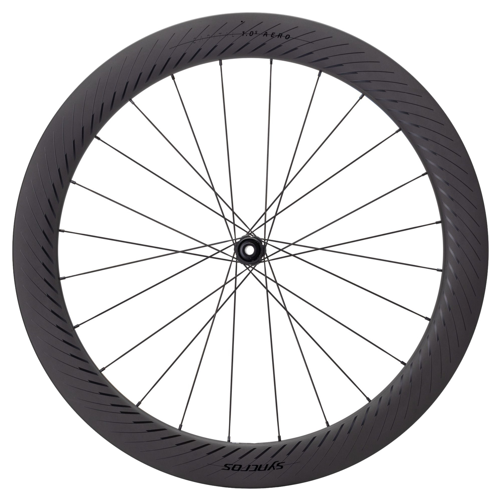 Picture of Syncros Capital 1.0s Aero 60mm Front Wheel - 28&quot; | Carbon | Hookless | Centerlock | 12x100mm - black matt