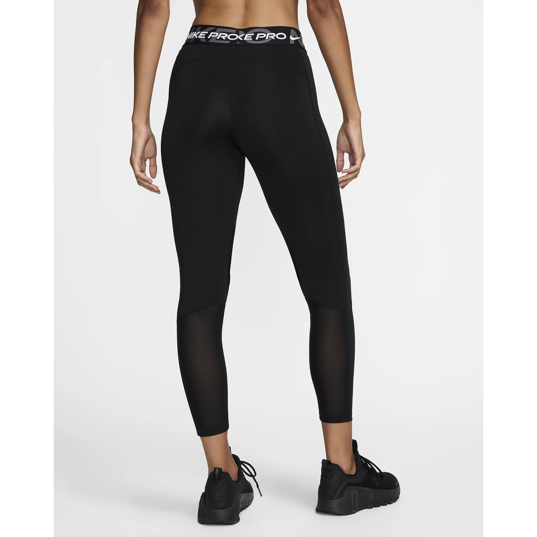 Nike Pro Mid Rise 7 8 Tights Damen black iron grey white white FV7397 010