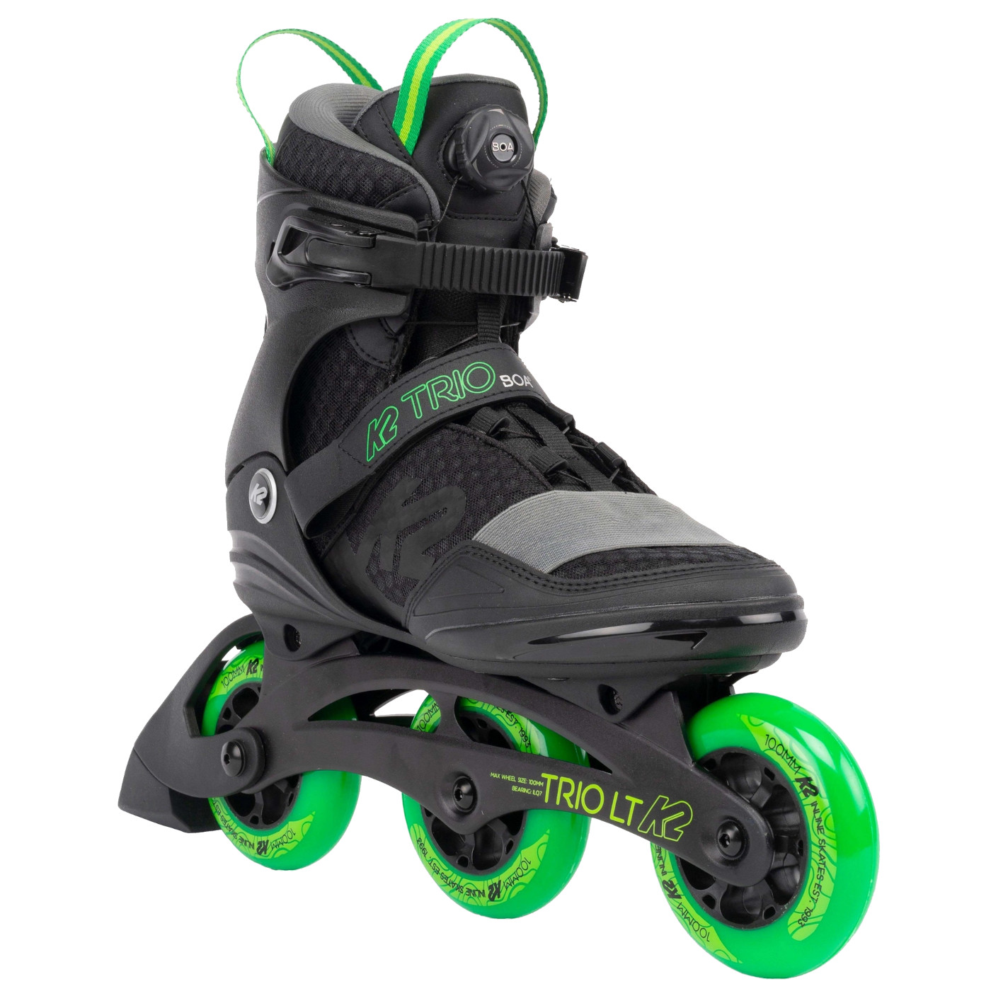 Productfoto van K2 TRIO LT 100 BOA - Urban Inline Skates - black / green
