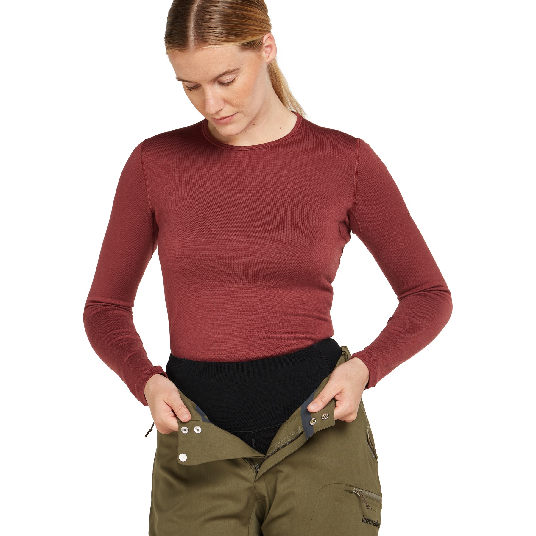 Pull Femme Icebreaker Laine Mérinos 260 Body Fit Manches Longues - Noir - Taille XL