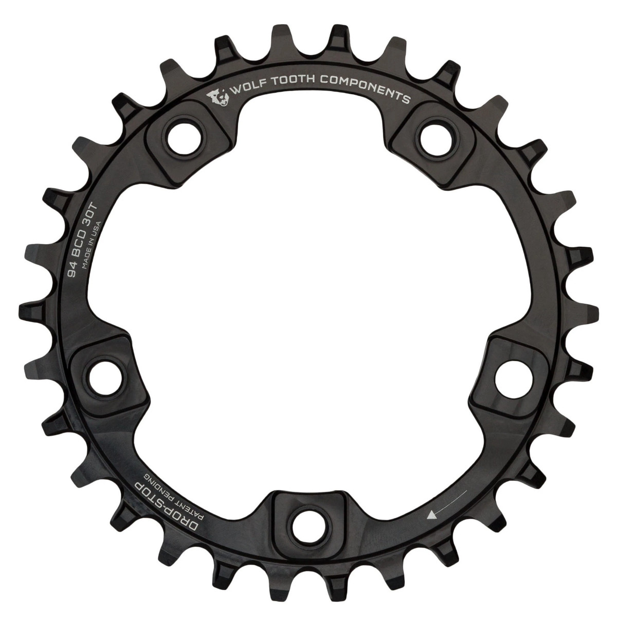 Picture of Wolf Tooth Drop Stop Narrow-Wide Chainring - 94mm - 5-Arms - black