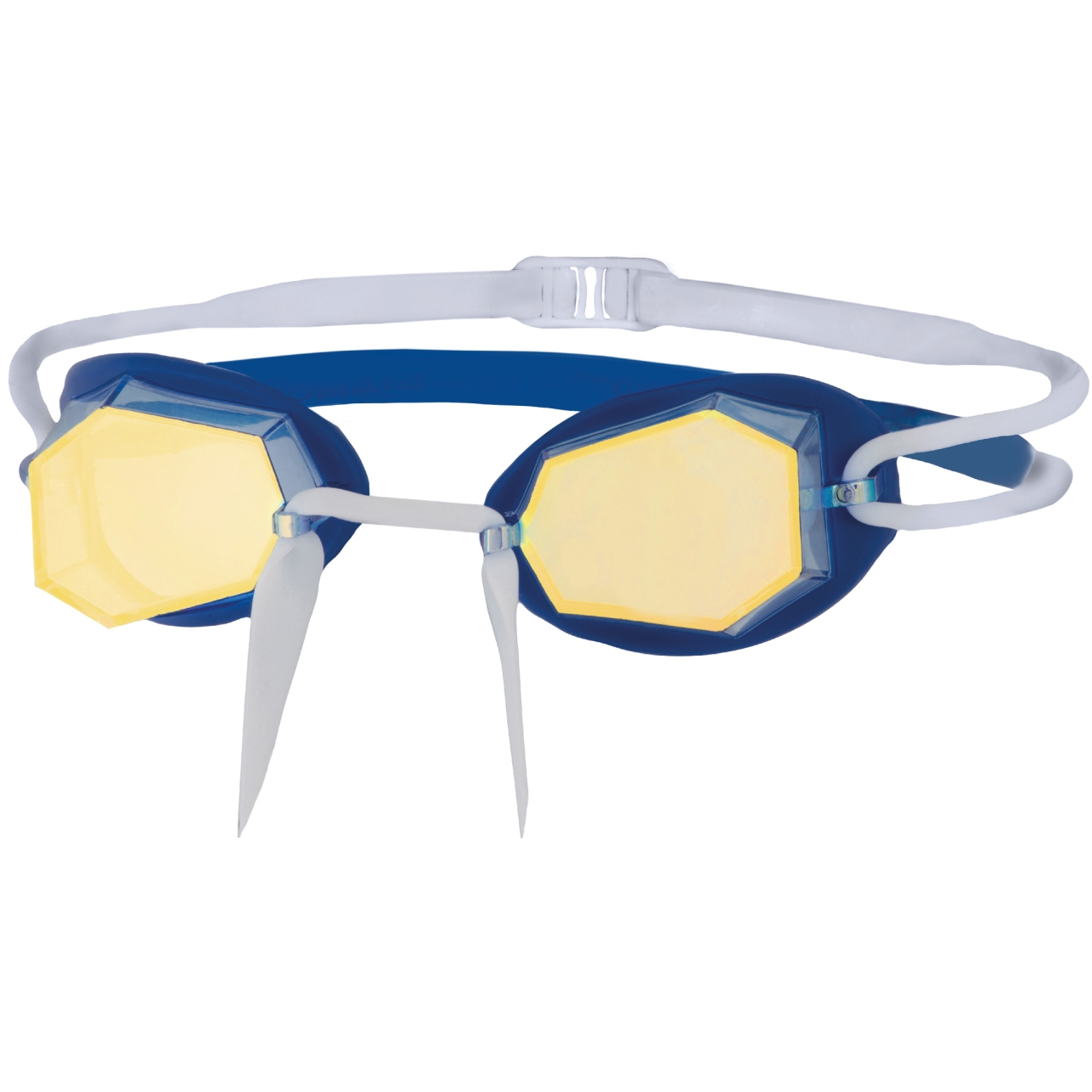 Image of Zoggs Diamond Mirror Swim Goggles - Blue/White/Mirrored Gold