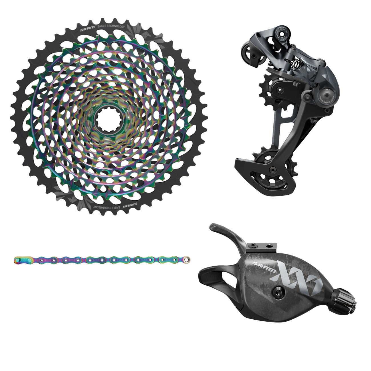 Picture of SRAM XX1 Eagle 1x12-speed Upgrade Kit - Trigger Shifter - 10-50 t. XG-1299 Cassette - rainbow