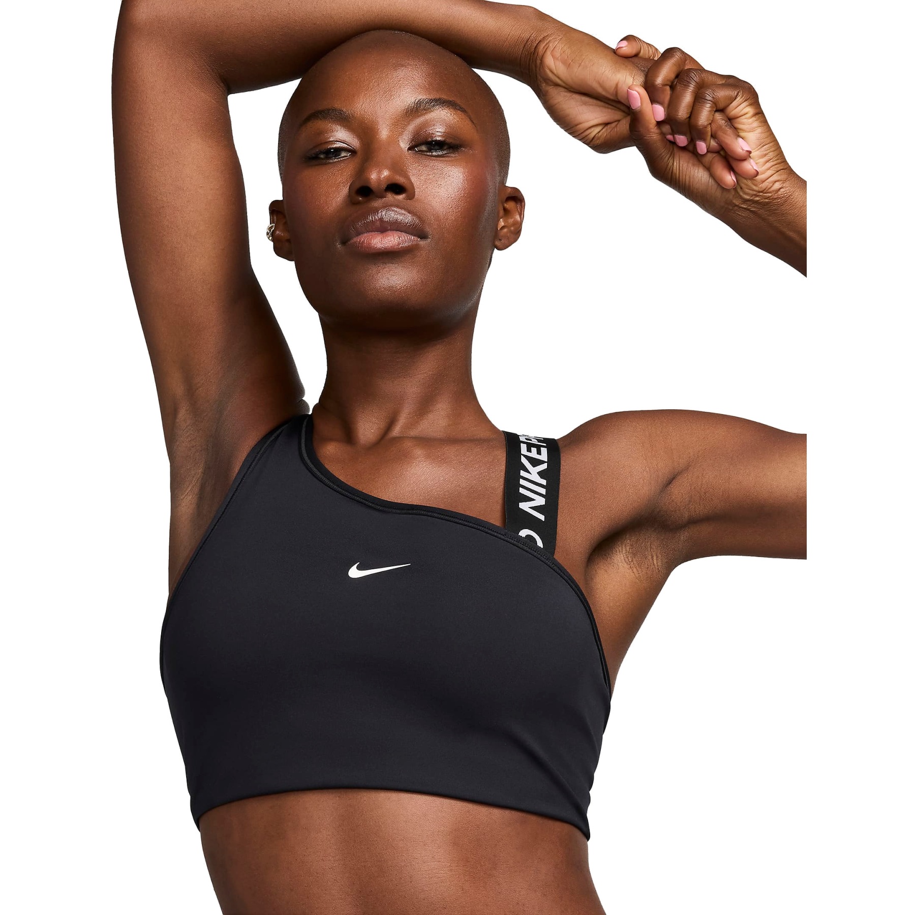 Nike Reggiseno a sostegno medio Donna Pro Swoosh Asymmetrical nero nero bianco bianco FV6526 010