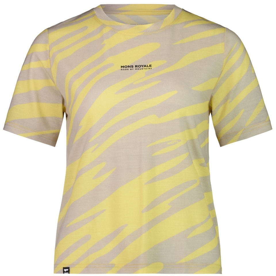 Productfoto van Mons Royale Icon Merino Air-Con Relaxed T-Shirt Dames - limelight camo
