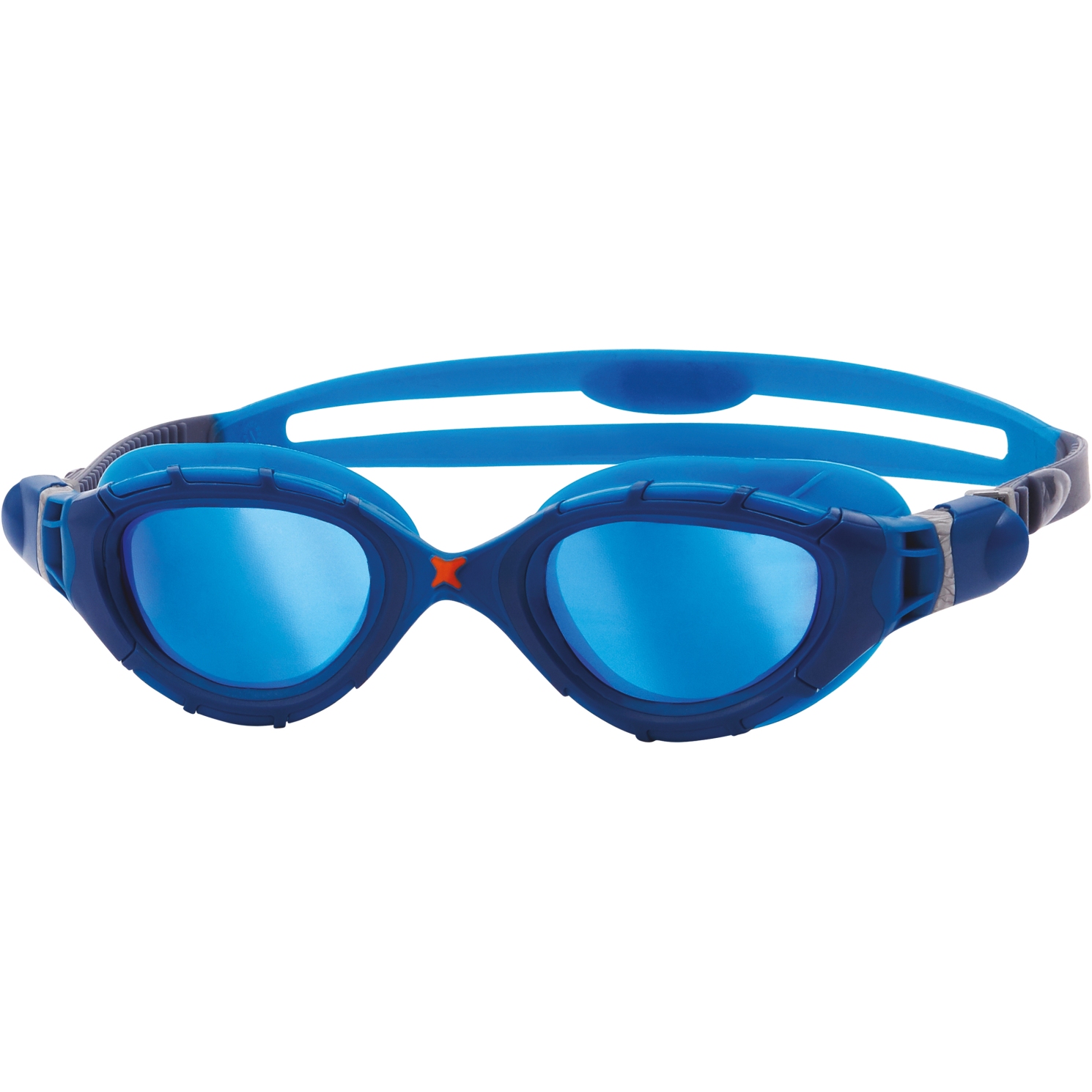 Productfoto van Zoggs Predator Flex Titanium Zwembril - Mirror Blue Lenses - Regular Fit - Blue/Blue