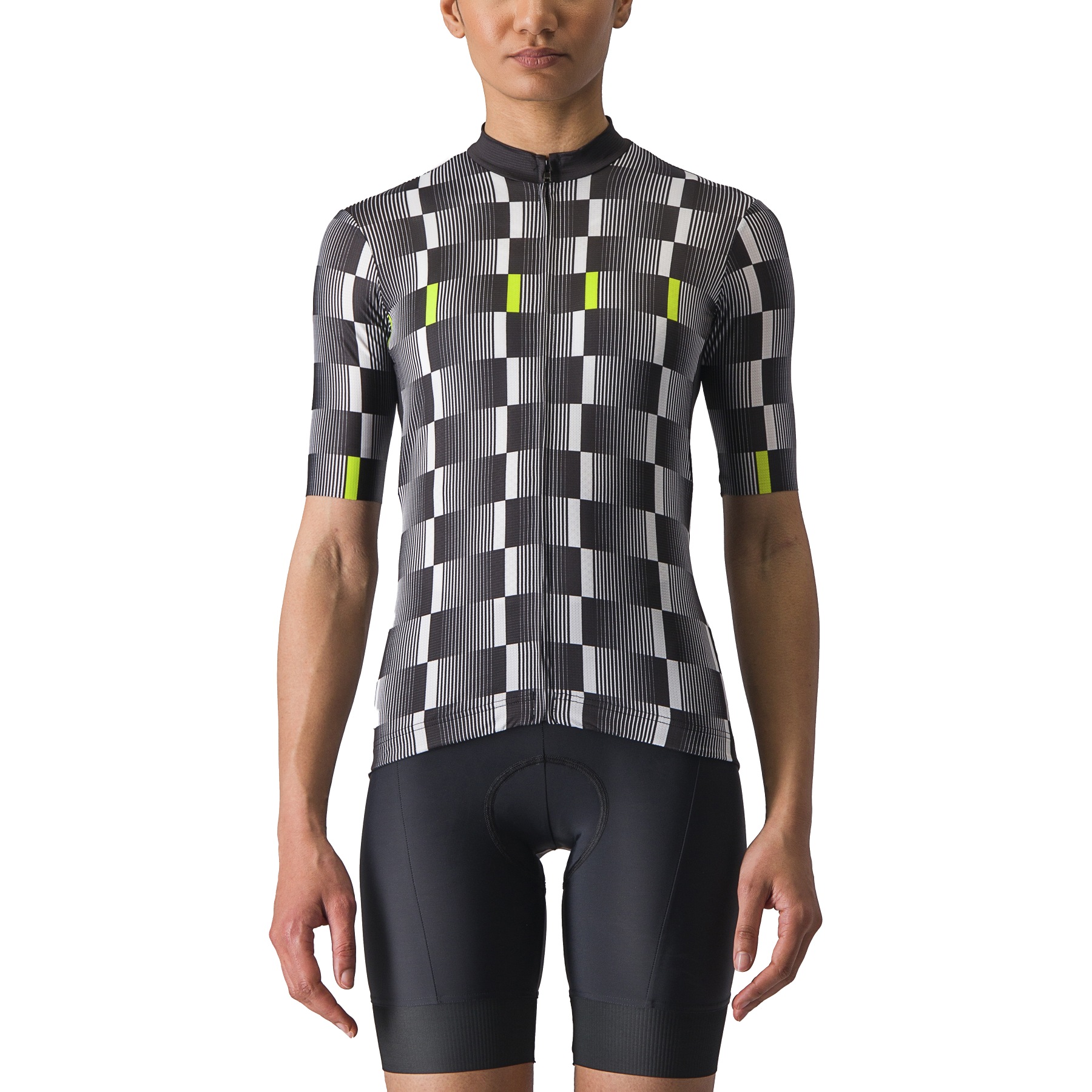 Produktbild von Castelli Dimensione Kurzarmtrikot Damen - black/white-electric lime 101