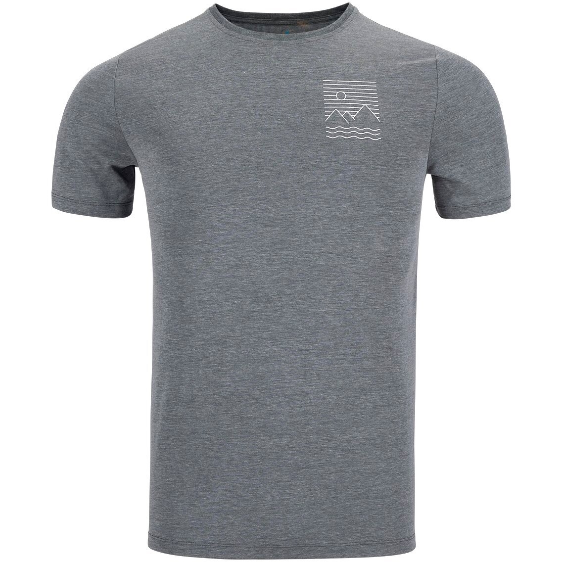 Produktbild von Odlo Ascent 365 T-Shirt mit linearem Landschaftsprint Herren - black melange