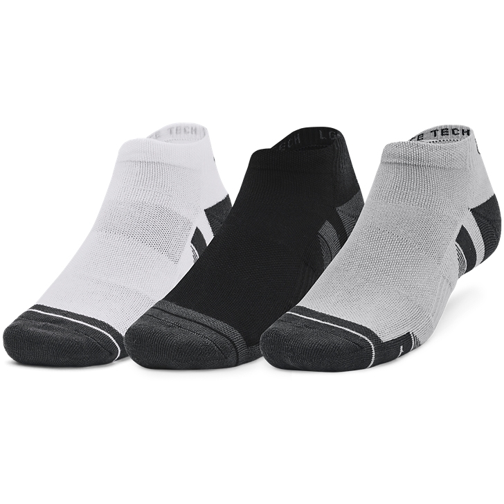 Under Armour UA Performance Tech 3-Pack Low Cut Socks - Mod Gray/White ...
