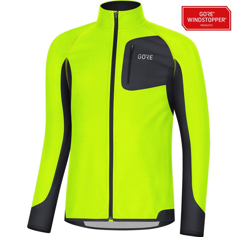 Picture of GOREWEAR R3 Partial GORE® WINDSTOPPER® Shirt - neon yellow/black 0899
