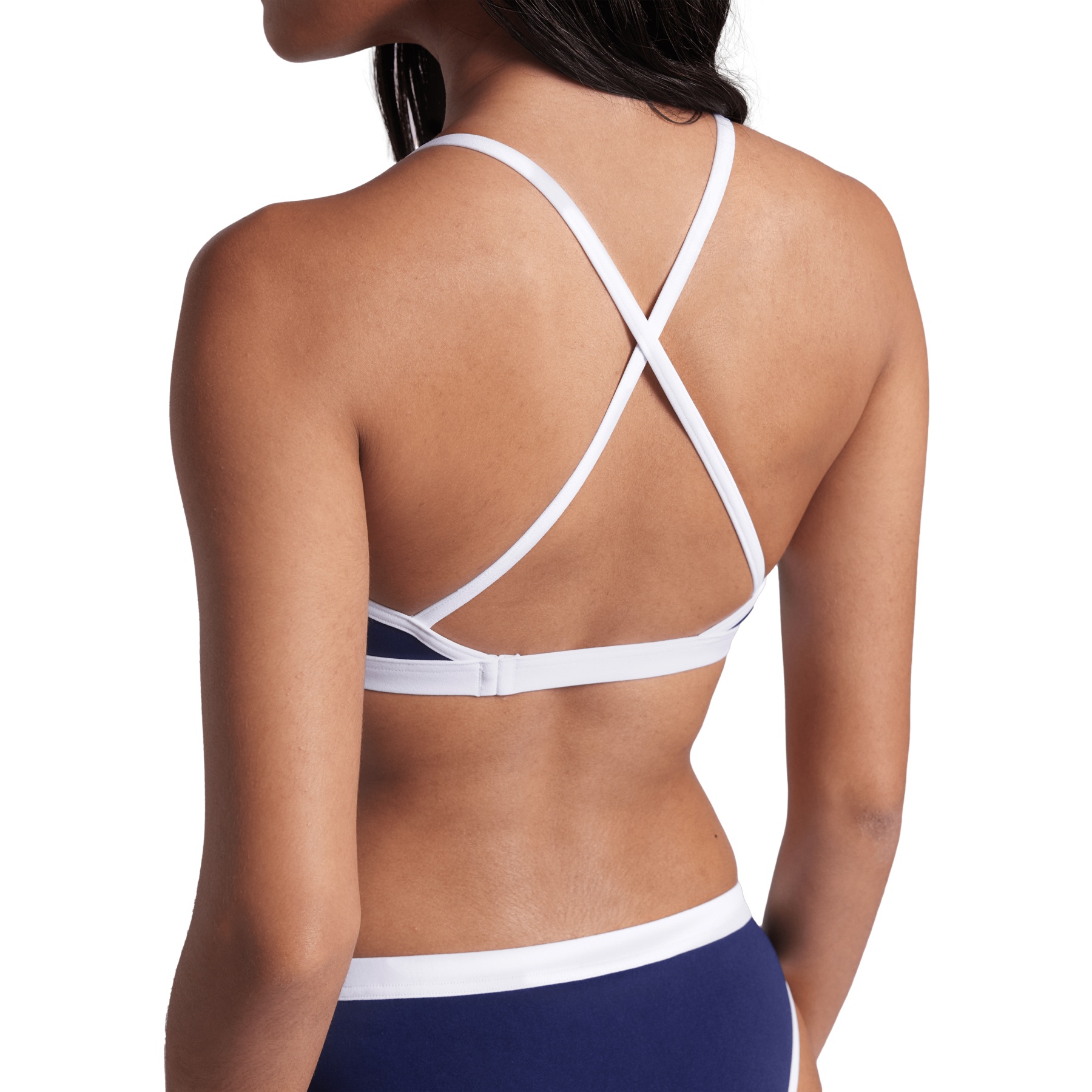 arena Performance Icons Solid Cross Back Bikini Women - Navy/White