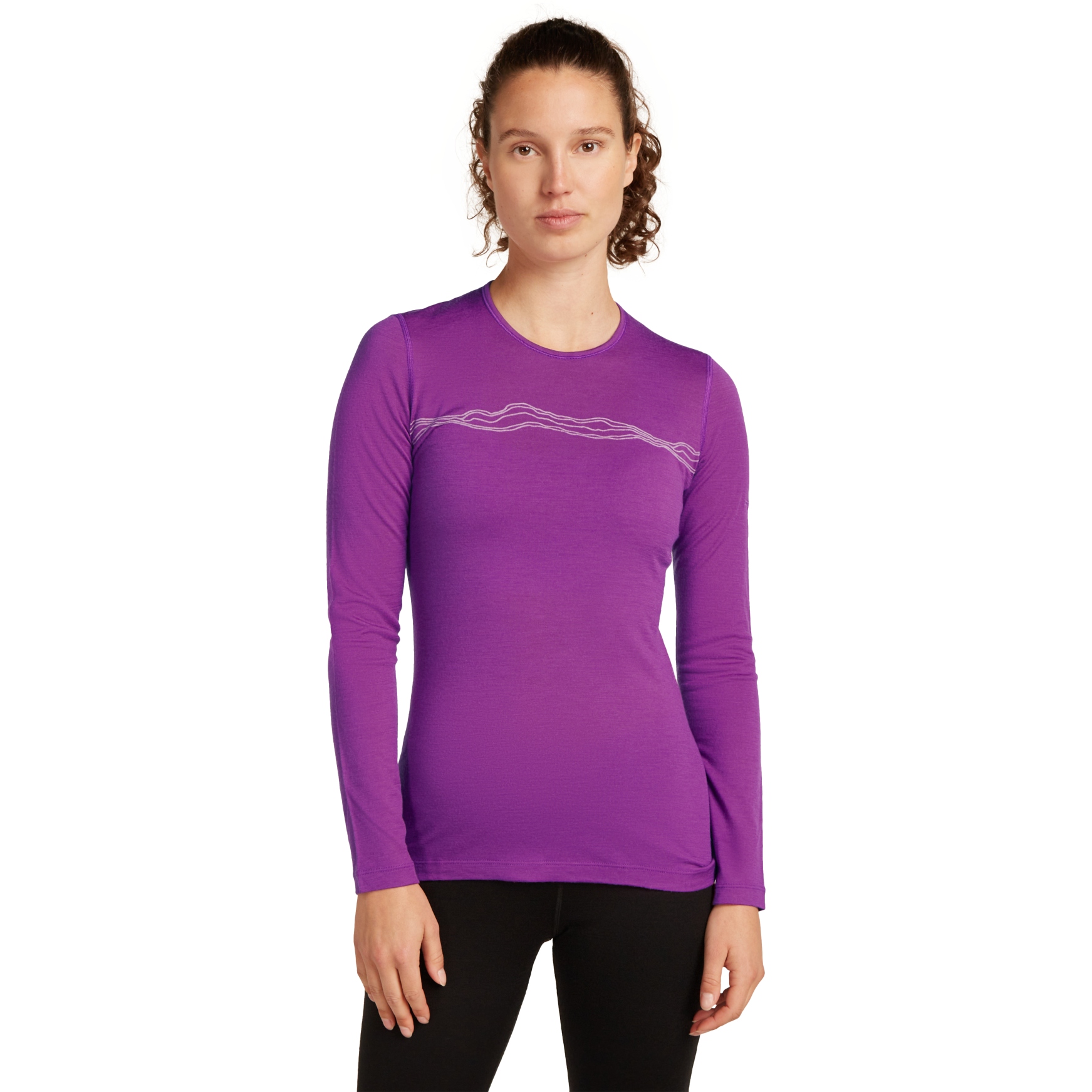 Bild von Icebreaker Merino 200 Oasis Thermo-Langarmshirt mit Rundhalsausschnitt Mountain Pulse Damen - Passion