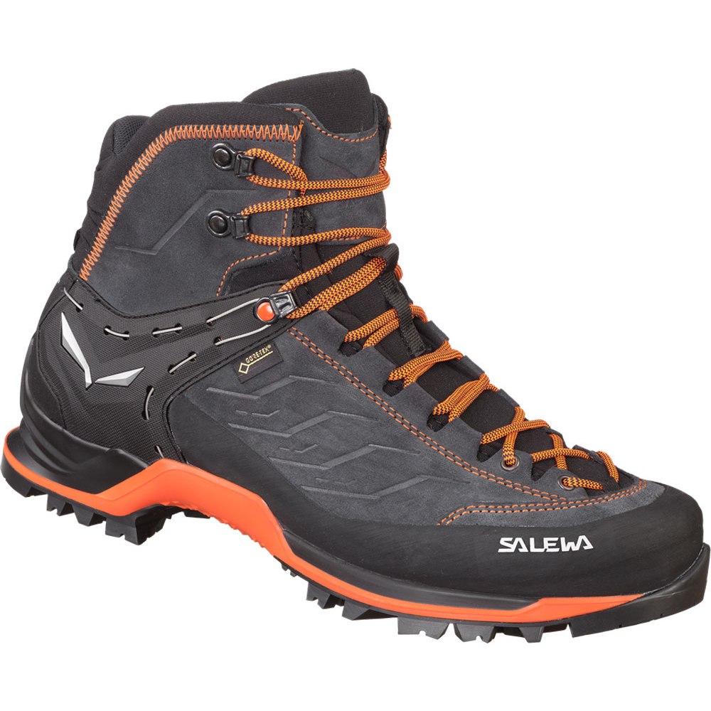 Picture of Salewa Mountain Trainer Mid GTX Hiking Shoes - asphalt/fluo orange 0985