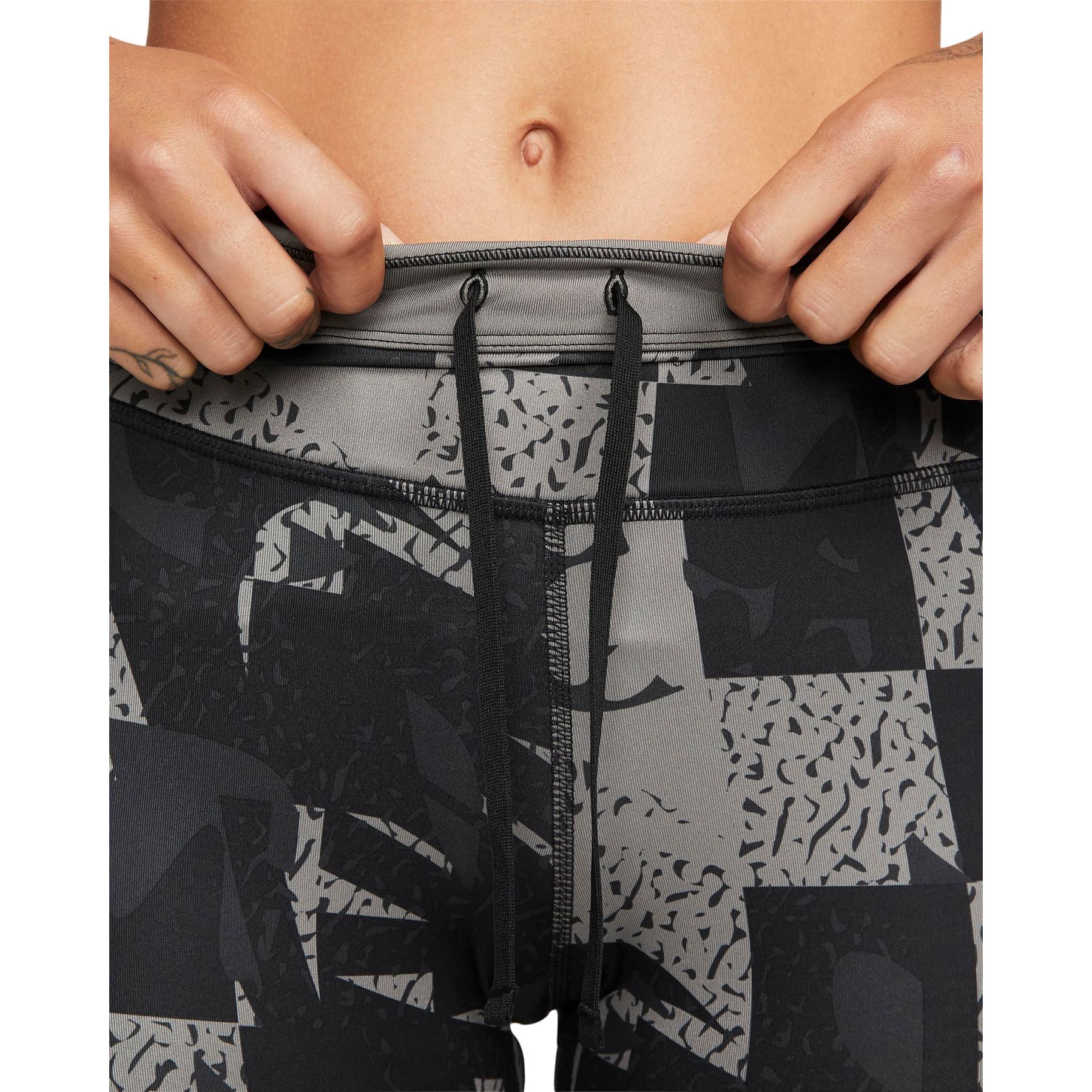 Women's Dri-Fit Epic Run Crop Pants (010 - Black/Silver) — TC