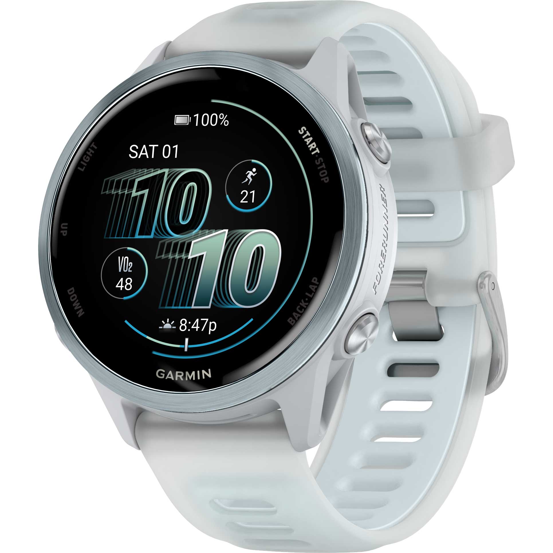 Bild von Garmin Forerunner 570 GPS Smartwatch - 42mm - Steinweiss/Cloud Blue