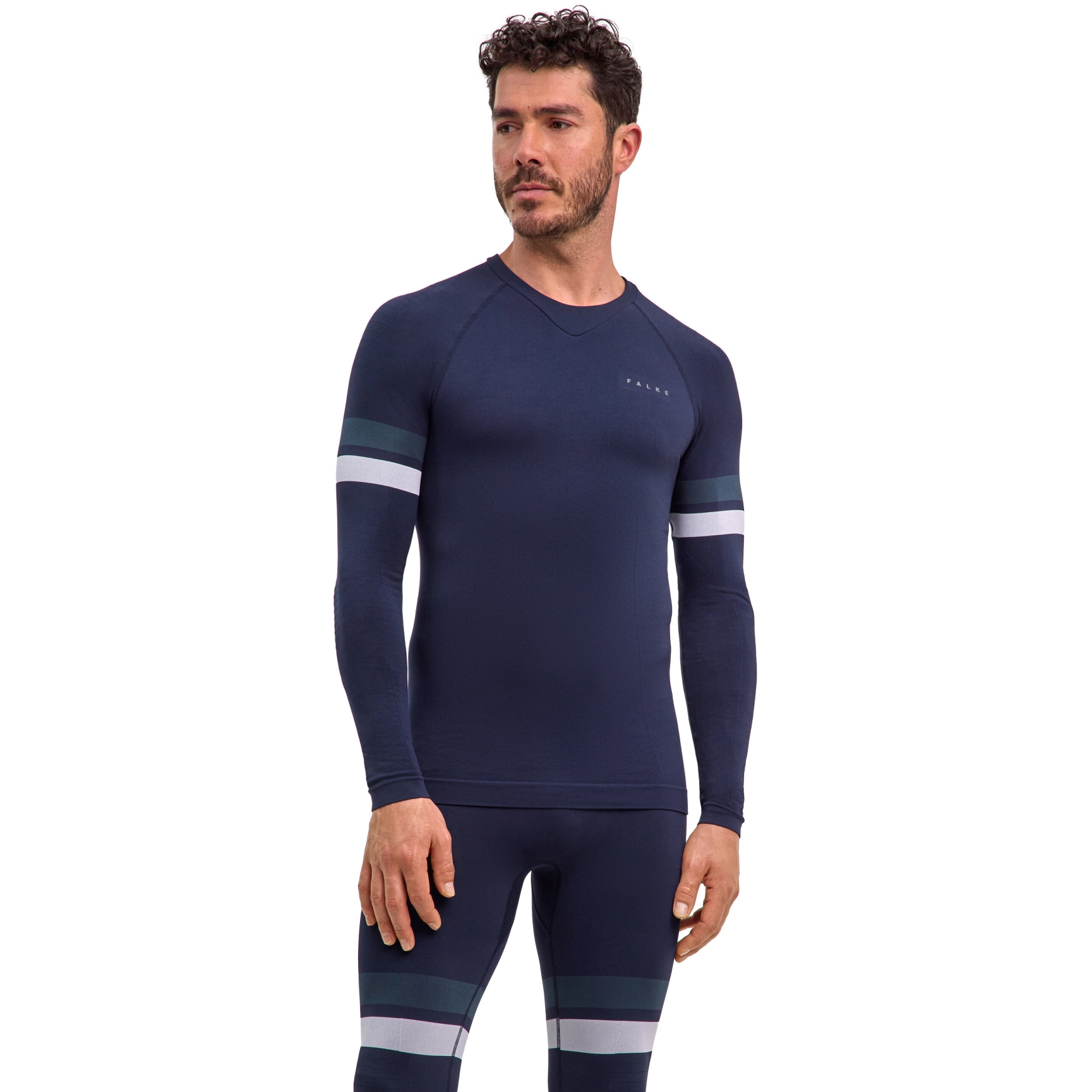 Мужская трендовая рубашка с длинным рукавом Falke Maximum Warm - космический синий 6116 (33528)