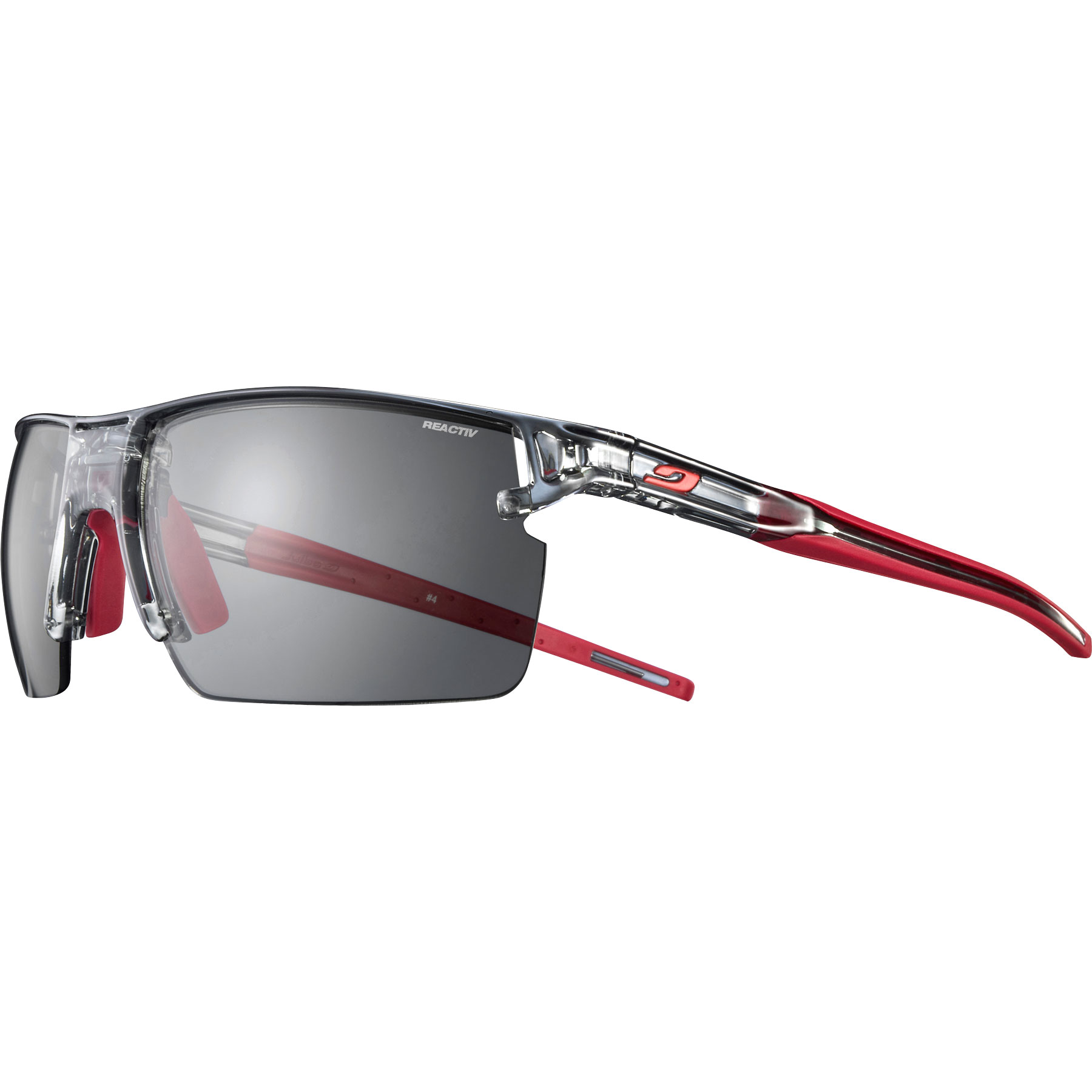 Image of Julbo Outline Reactiv Performance 0-3 Sunglasses - Black Red / Clear