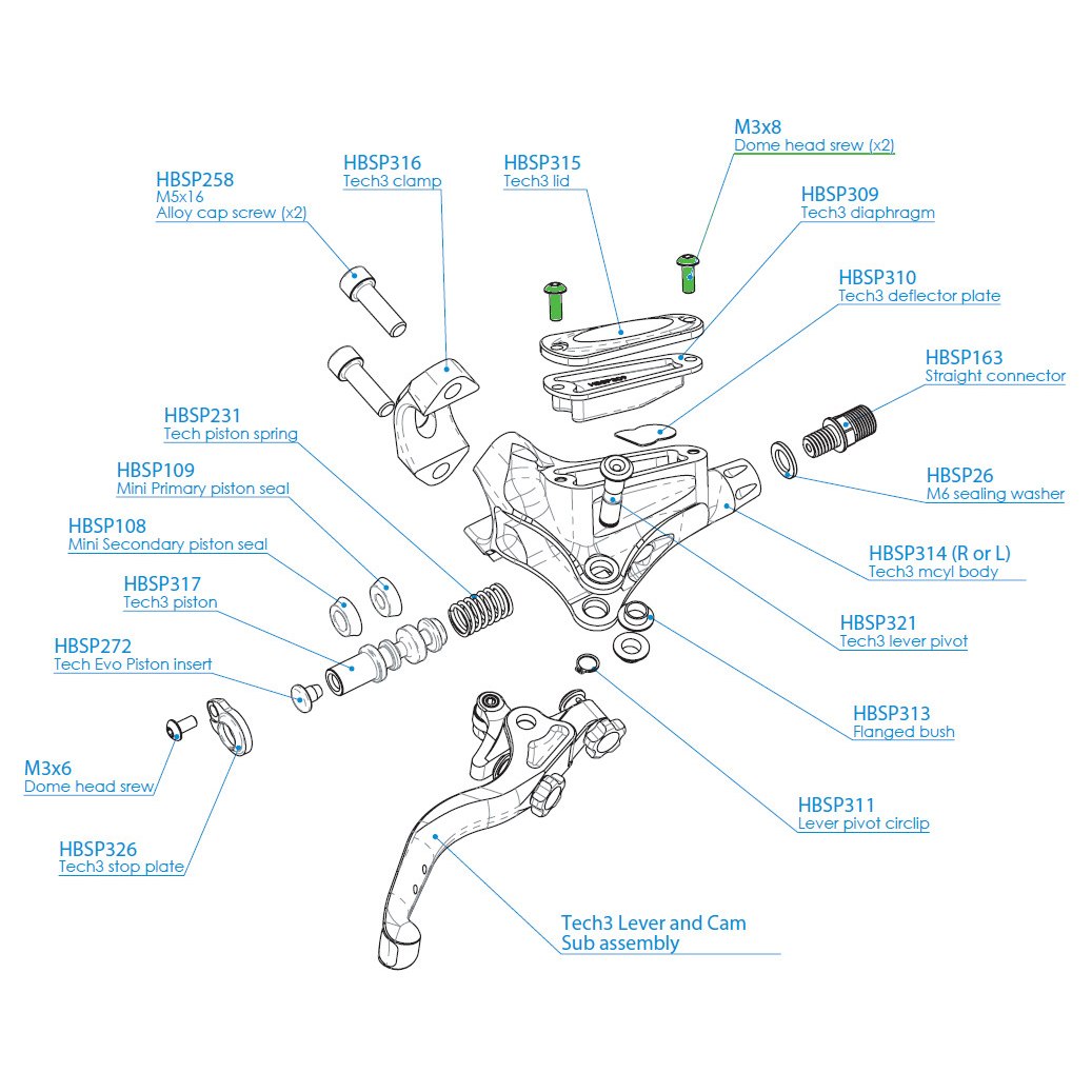 Image de Hope Kit de Vis pour Réservoir D'expansion M3x8mm (2 pièces) - HBSP111