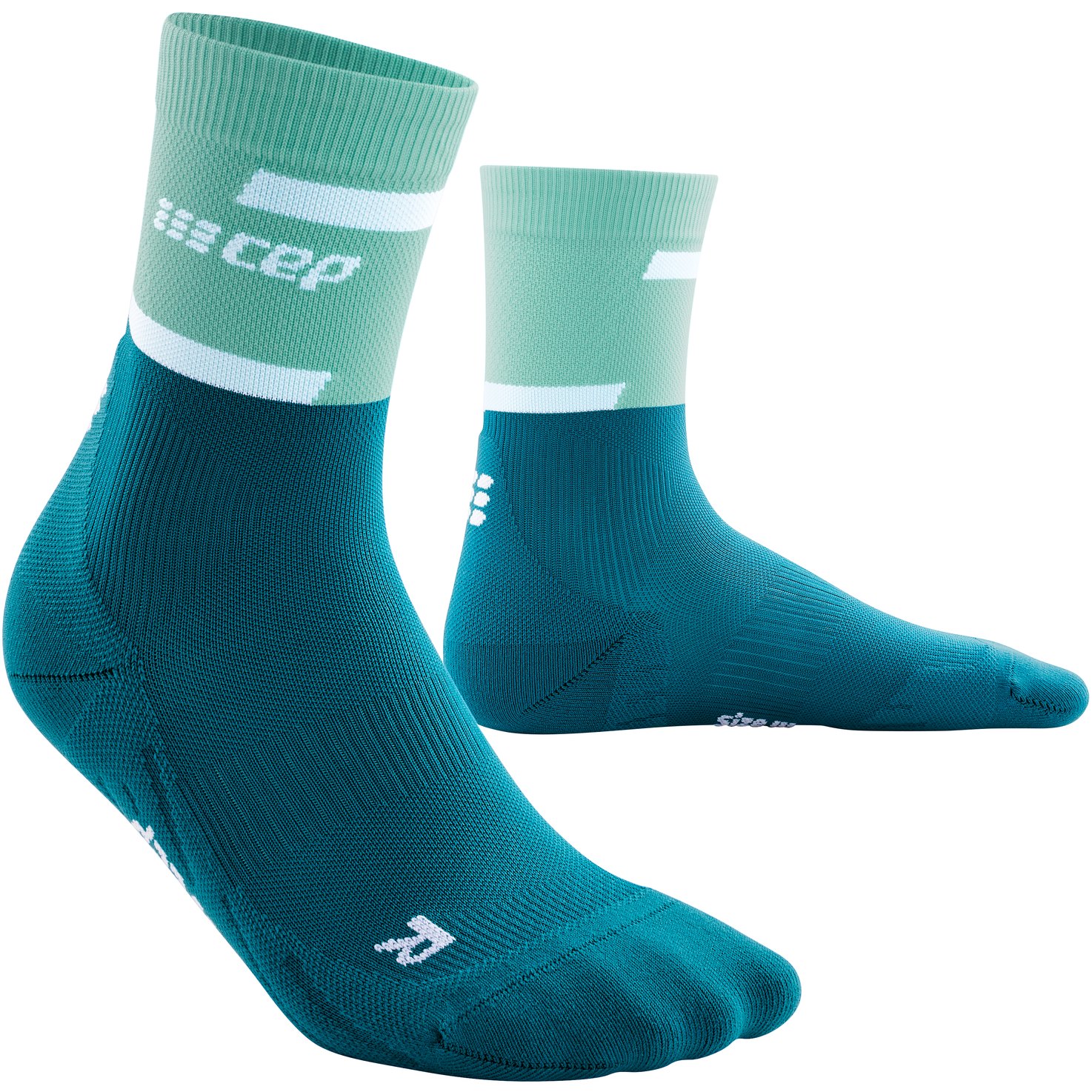 Picture of CEP The Run Mid Cut Compression Socks V4 Women - ocean/petrol