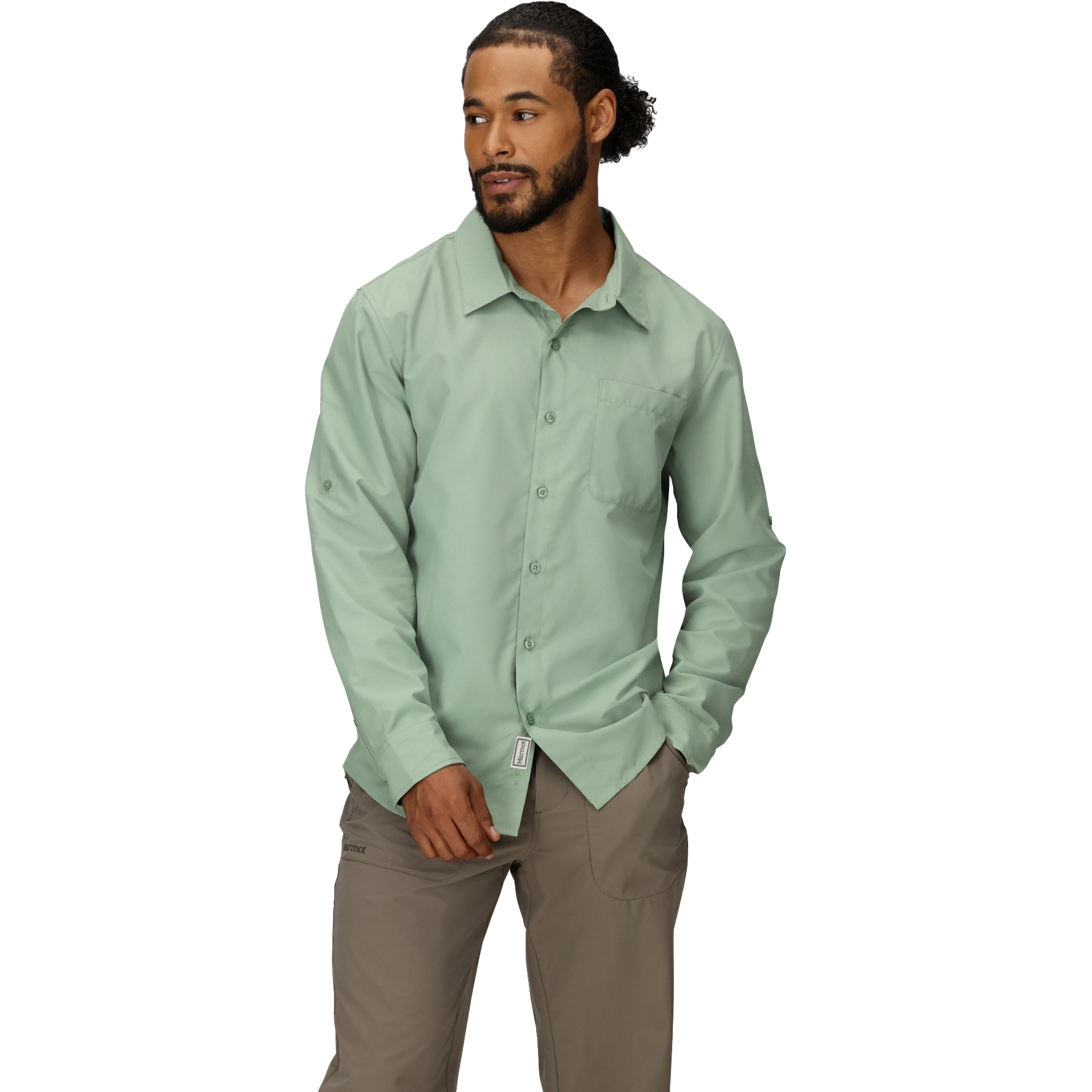 Picture of Marmot AirExchange SolarShield Longsleeve Shirt Men - agate green