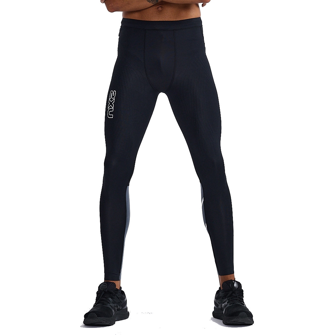 Picture of 2XU Light Speed React Compression Tights Men - black/white reflective 999