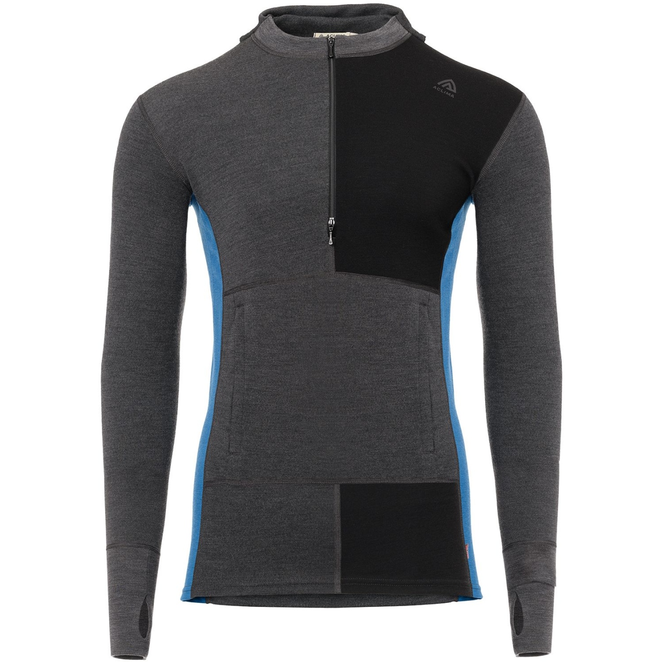 Aclima Sweat à Capuche - Warmwool Zip - marengo/jet black/corsair - BIKE24