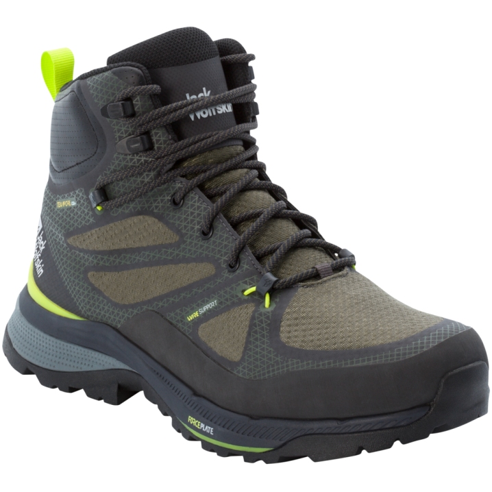 Image of Jack Wolfskin Force Striker Texapore Mid Hiking Shoes Men - lime / dark green