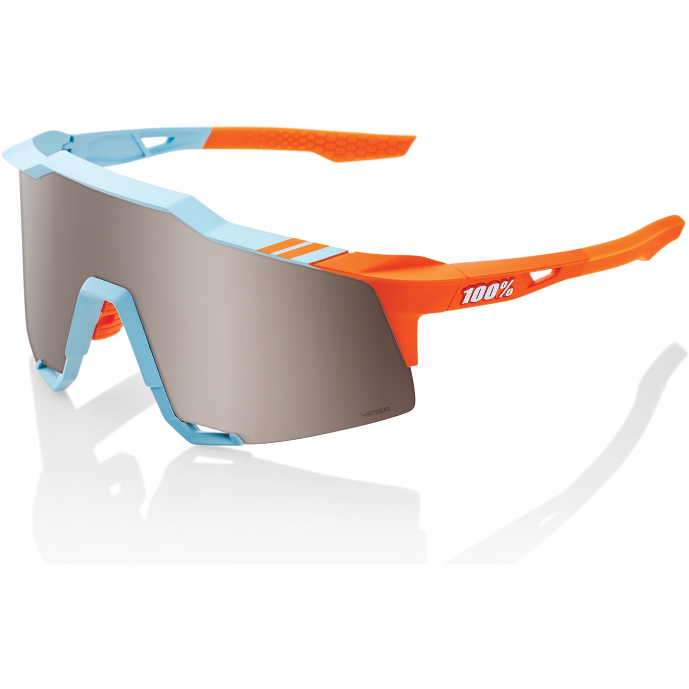 Productfoto van 100% Speedcraft Bril - HiPER Mirror Lens - Soft Tact Two Tone / Silver + Clear
