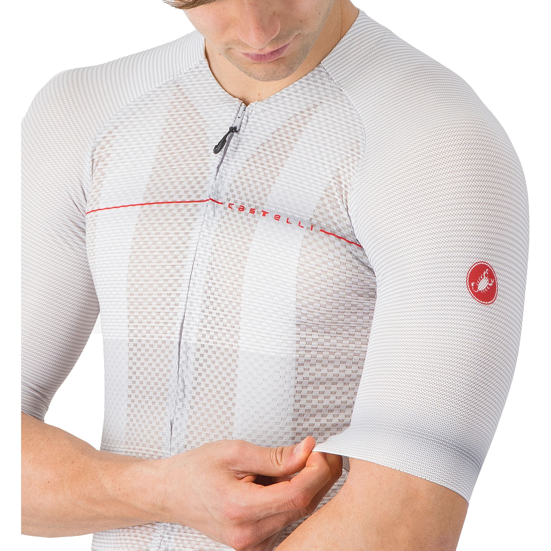 castelli Climbers 2.0 ジャージ size:L 白/赤 Koszulka kolarska CASTELLI Climbers 2.0 W - Sklep rowerowy
