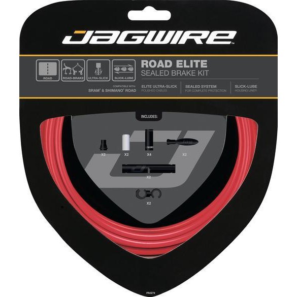 Jagwire Road Elite Link Ultra-Slick Brake Cable Kit – Black (RCK700) + 2 Free BC-R680 Caps