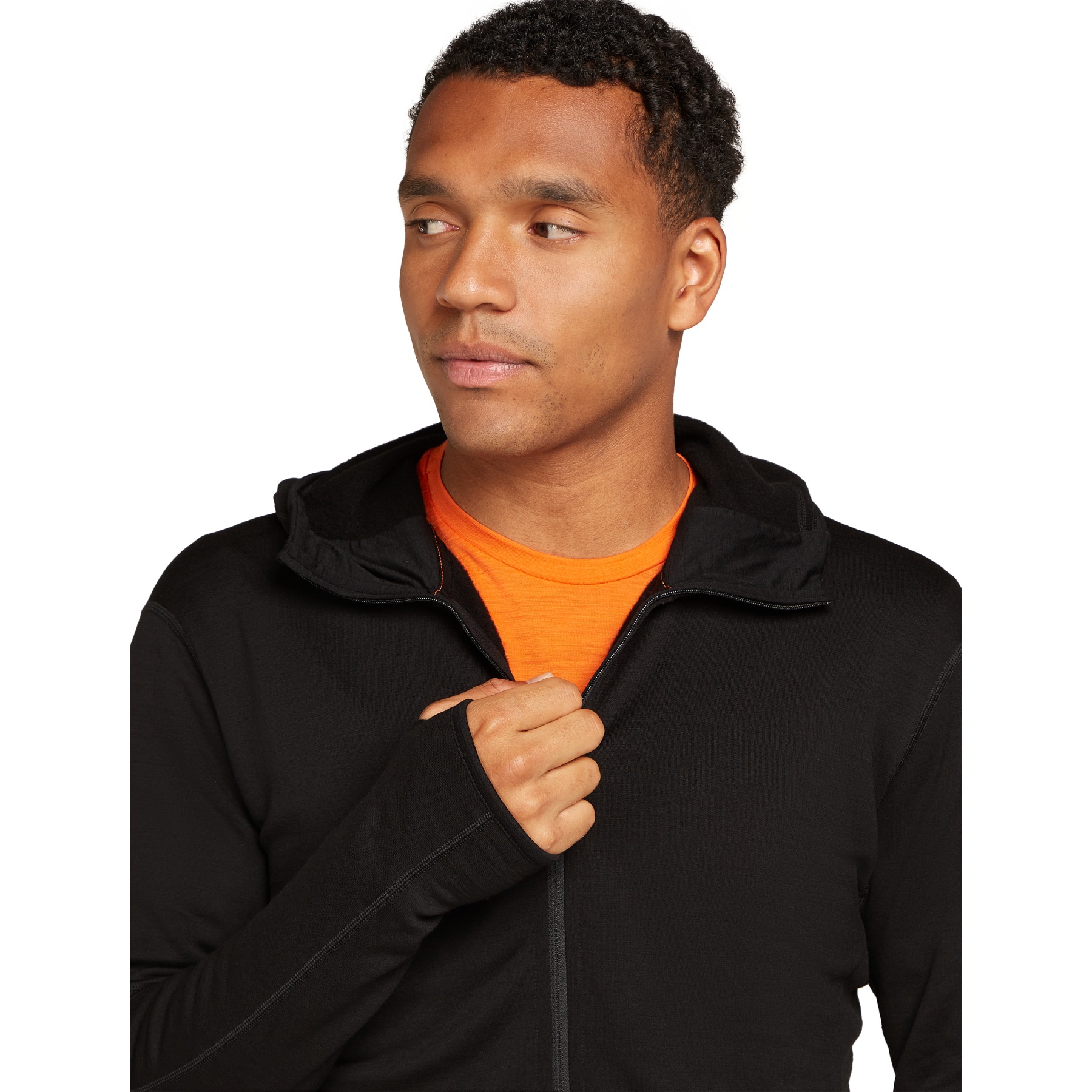 Icebreaker Merino 360 RealFleece Elemental Long Sleeve Zip Hood Men Black