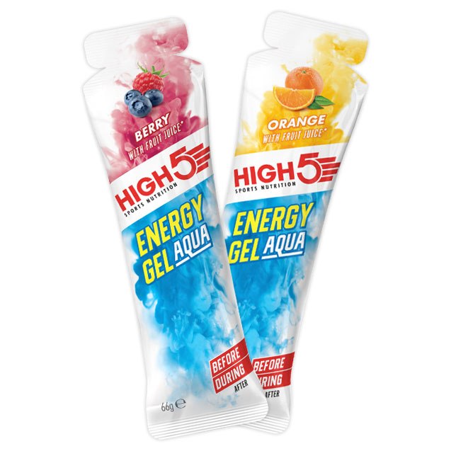Produktbild von High5 Energy Gel Aqua - Fruchtsaft-Gel mit Kohlenhydraten - 4x66g