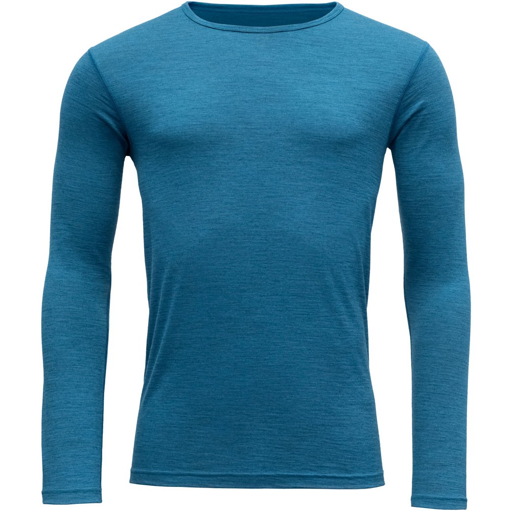 Picture of Devold Breeze Merino 150 Shirt Long Sleeve Baselayer - 258 Blue Melange