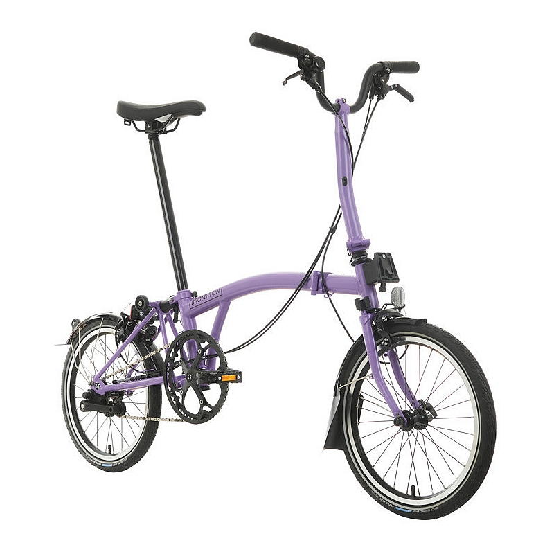 Picture of Brompton C Line Explore - 6-Speed - High Bar - Extended Seatpost - Rear Rack &amp; Dynamo - 16&quot; Folding Bike - 2024 - Pop Lilac