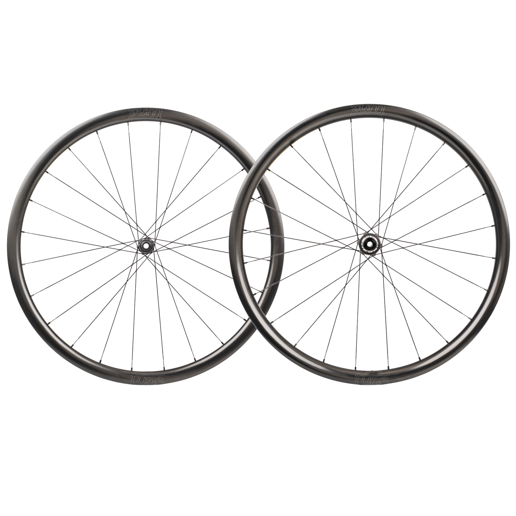 Picture of Tune Yokto 3030 Wheelset - 28&quot; | Carbon | Ceramic Bearings | Clincher | Centerlock | 12x100mm/142mm - HG10/11/12 - grey