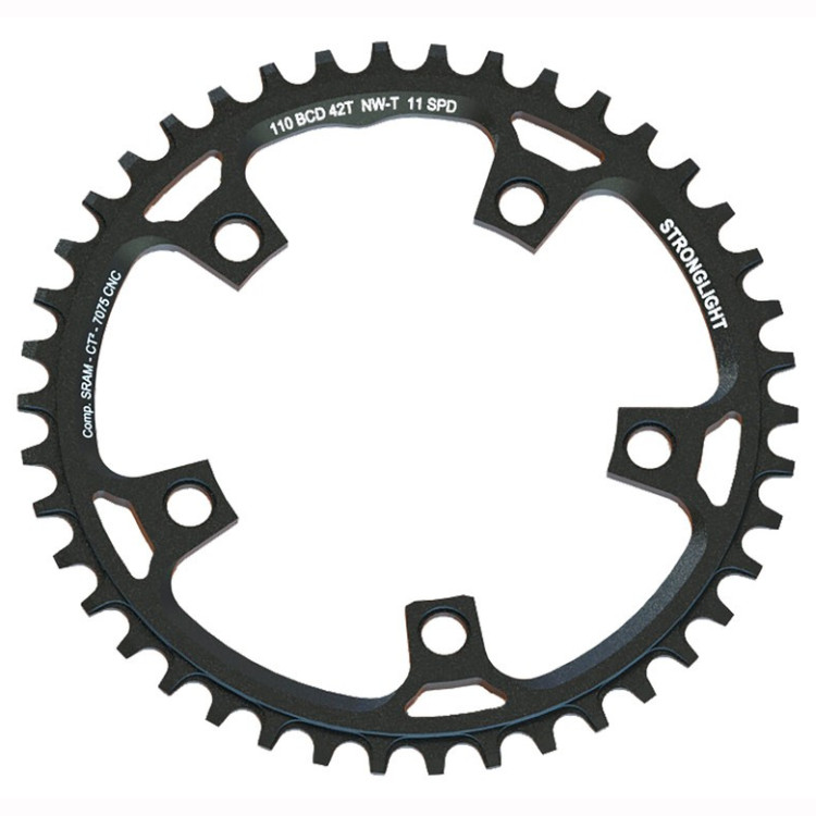 Productfoto van Stronglight Narrow-Wide Gravel Chainring - 5-Arm - 110mm - Sram Red/Force/Rival 22 - black