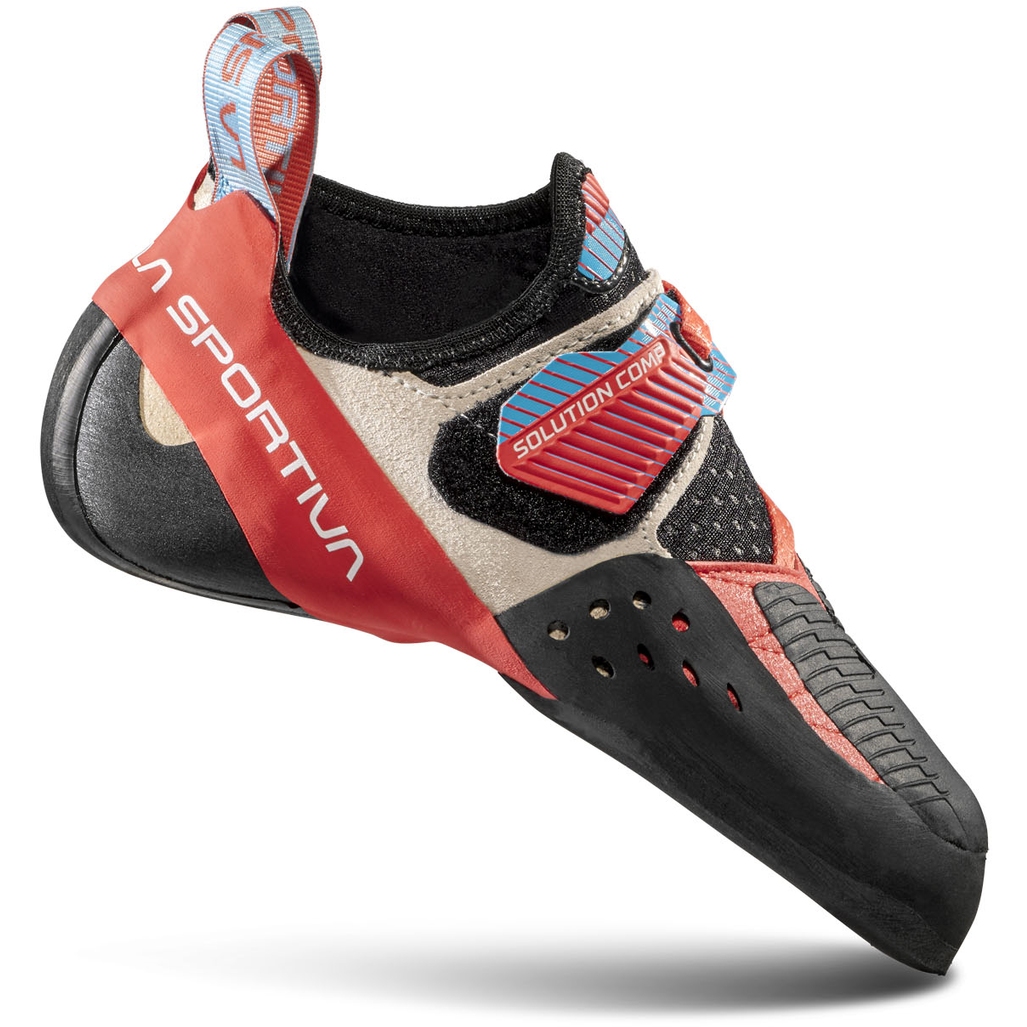 Photo produit de La Sportiva Chaussons Escalade Femme - Solution Comp - Hibiscus/Malibu Blue