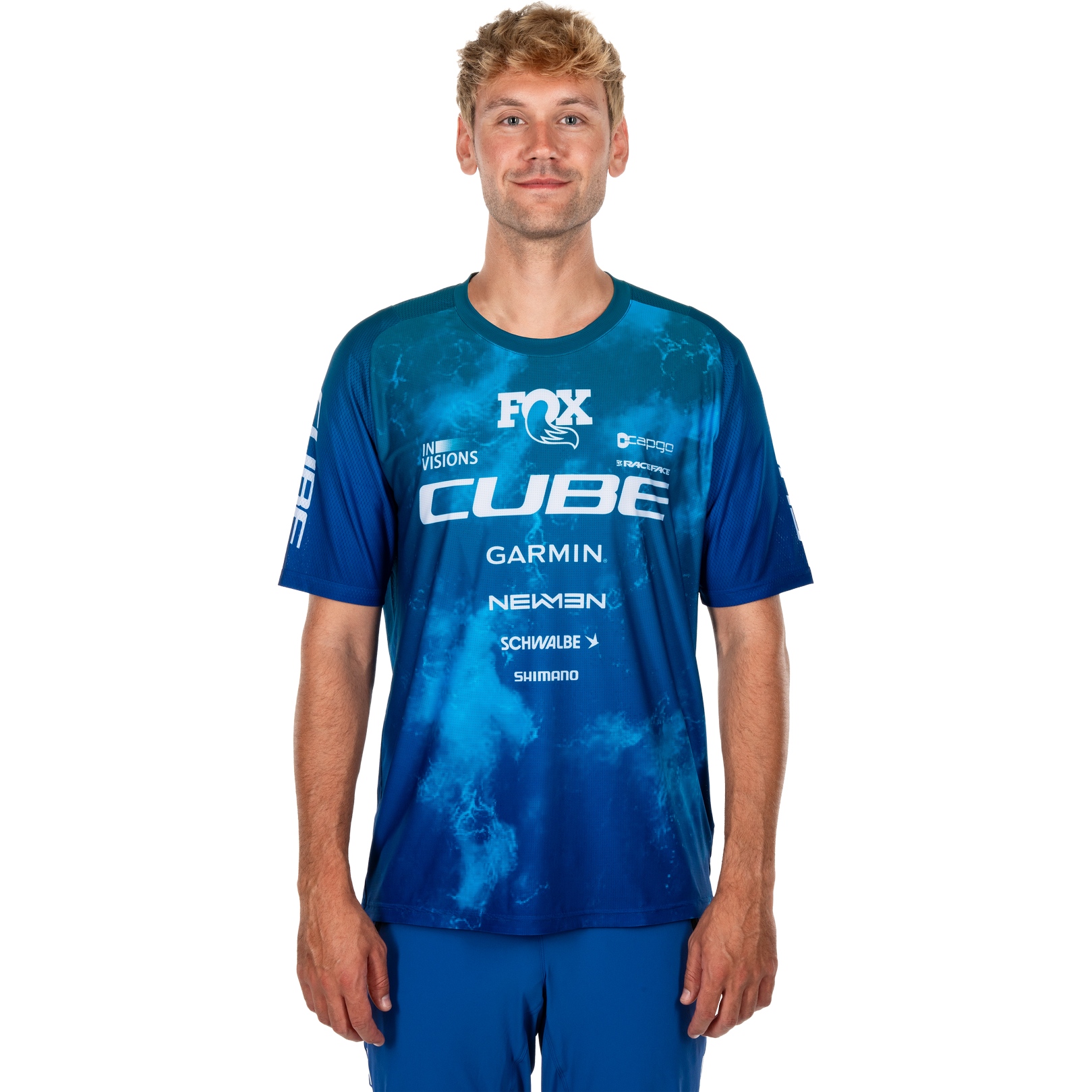 CUBE X Actionteam MTB Kurzarmtrikot Herren - blue´n´green | BIKE24