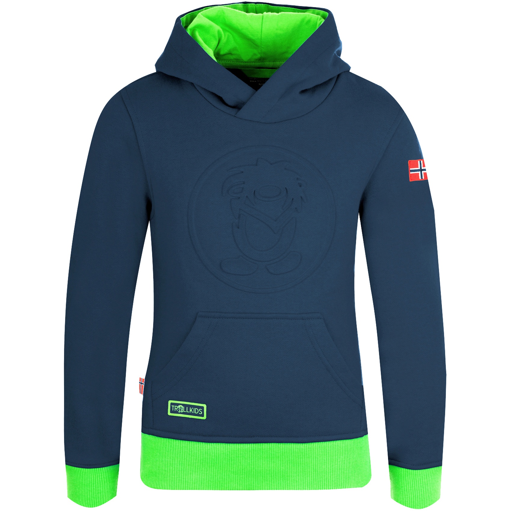 Picture of Trollkids Lillehammer Kids Sweater - navy/bright green