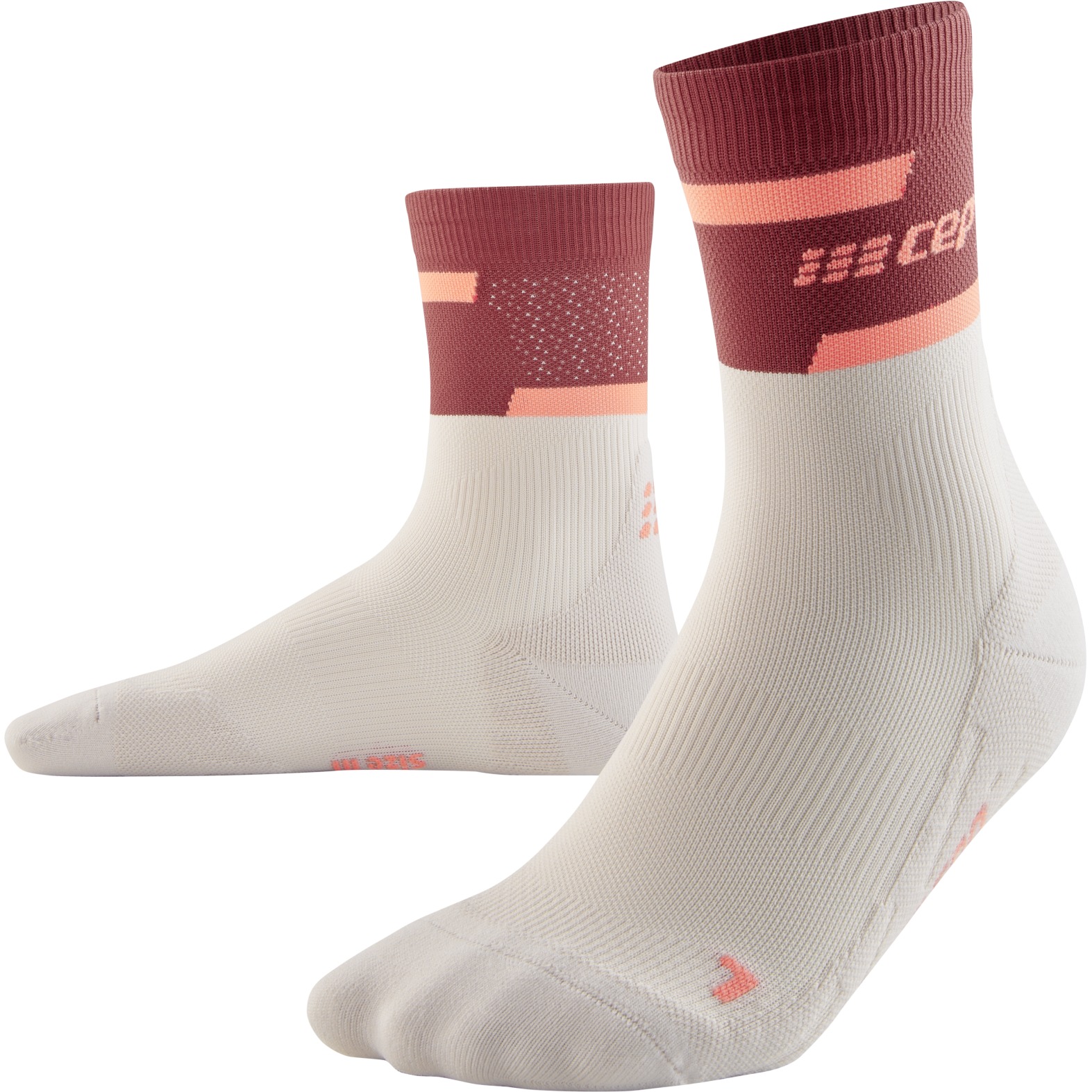 Productfoto van CEP The Run Mid Cut Compressiesokken V4 Dames - red/off white
