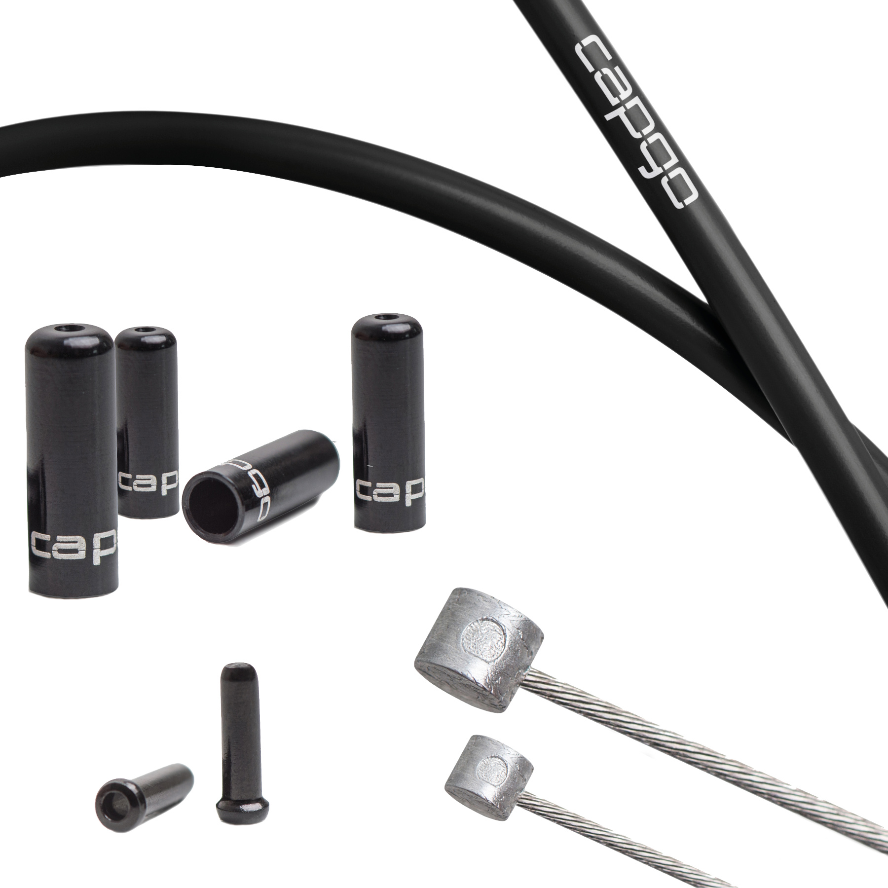 Image of capgo Blue Line Brake Cable Set - Stainless Steel - PTFE - Shimano MTB - black