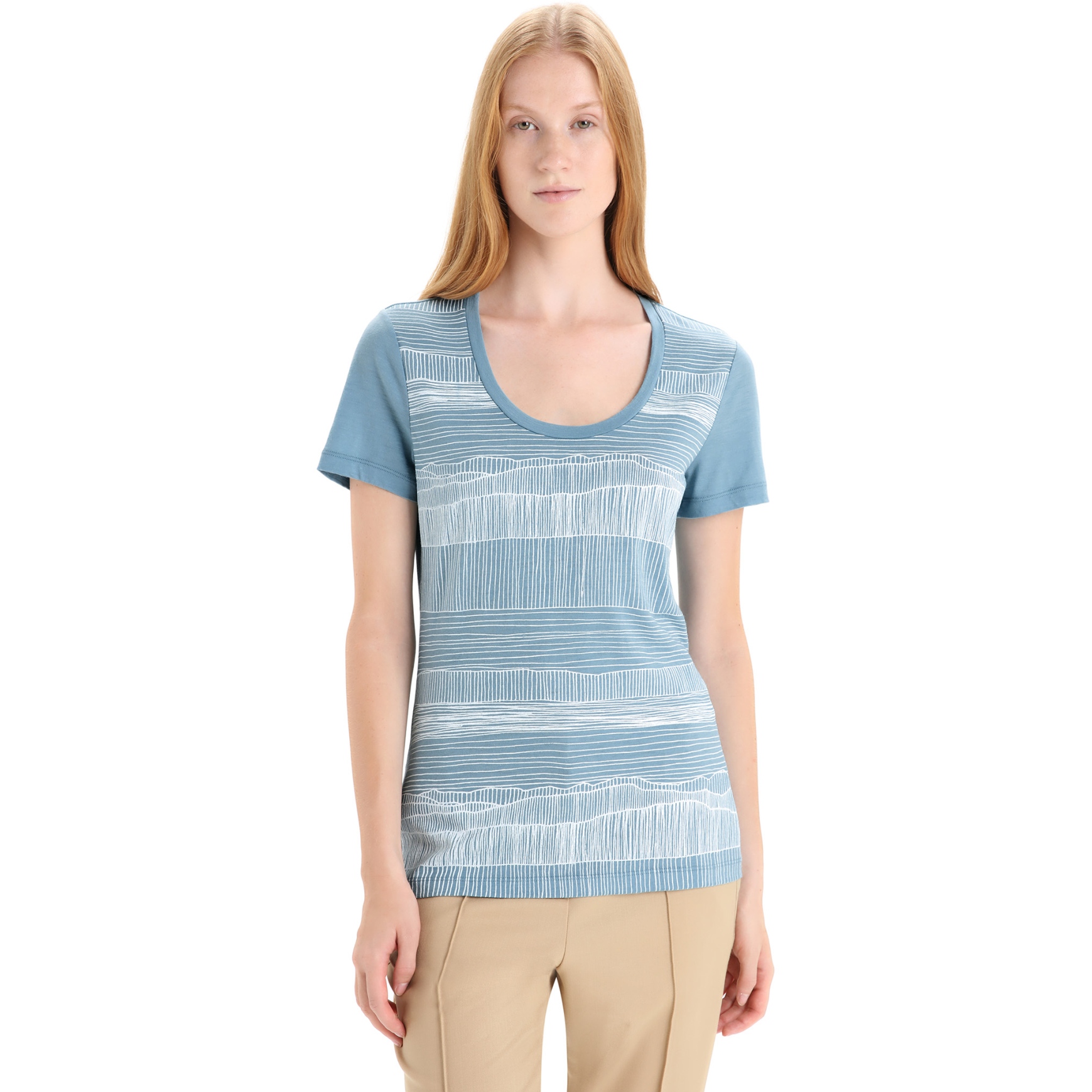 Produktbild von Icebreaker Tech Lite II Scoop Reflection Lines T-Shirt Damen - Astral Blue