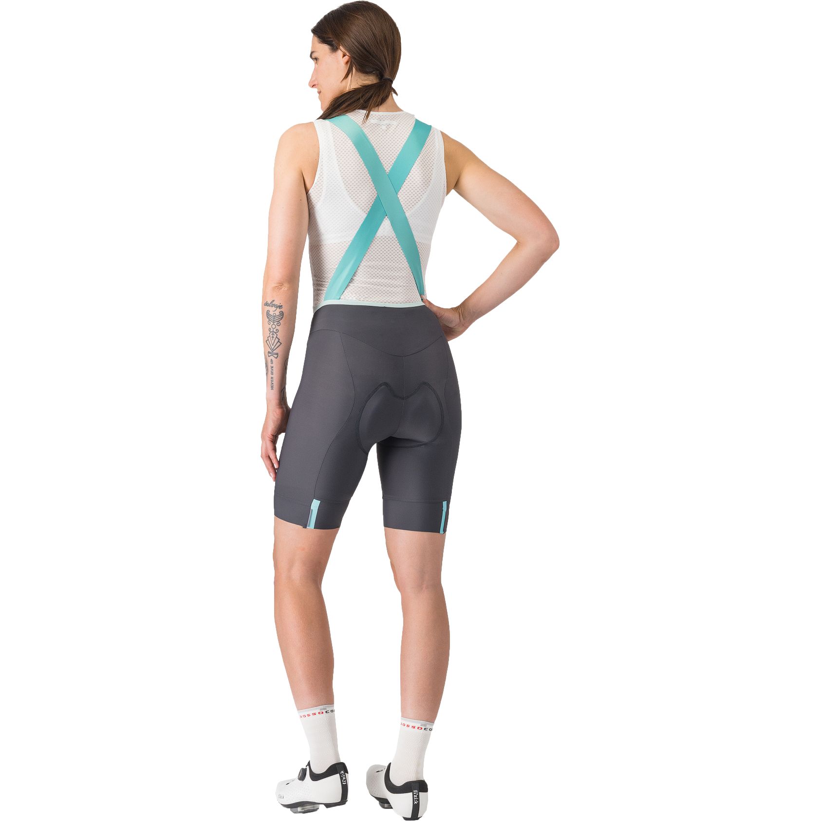 Castelli Prima 2 DT Bibshorts Women - dark grey/pool blue 030 | BIKE24