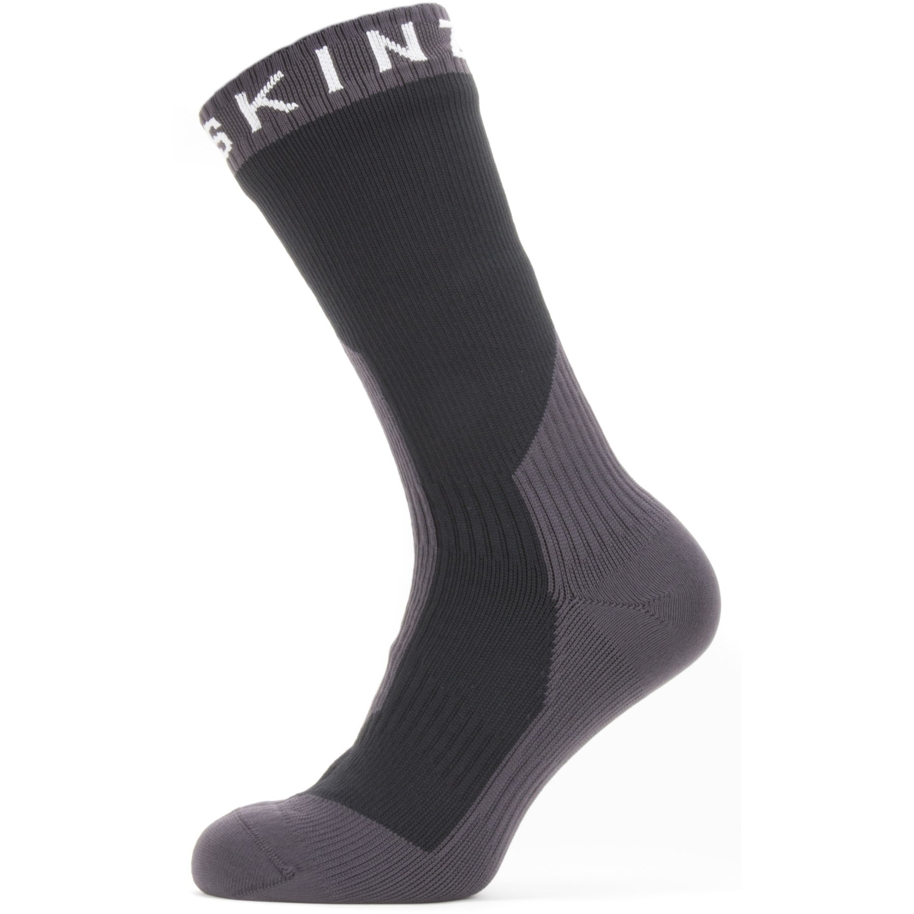 Productfoto van SealSkinz Stanfield Waterdichte Halflange Sokken Voor Extreem Koud Weer - Zwart/Grijs/Wit