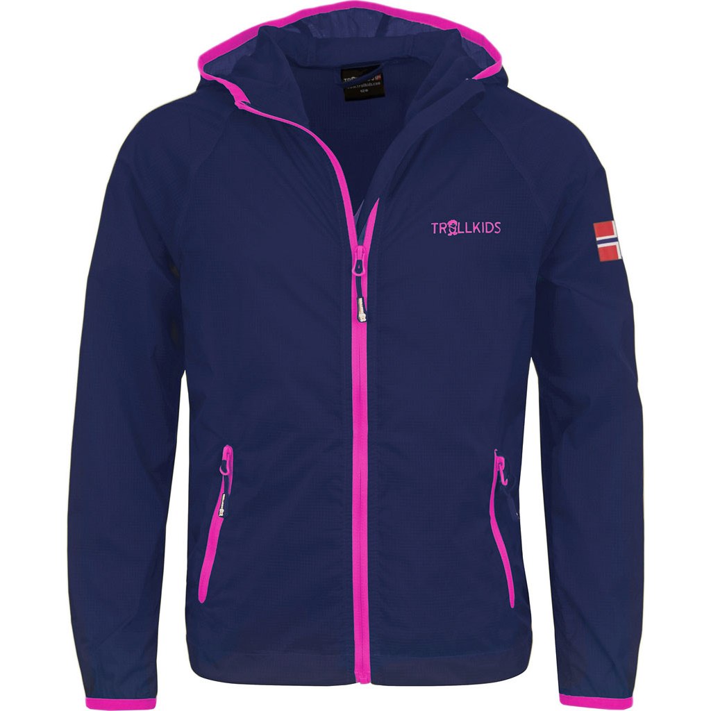 Picture of Trollkids Fjell Kids Running Jacket - Navy/Magenta