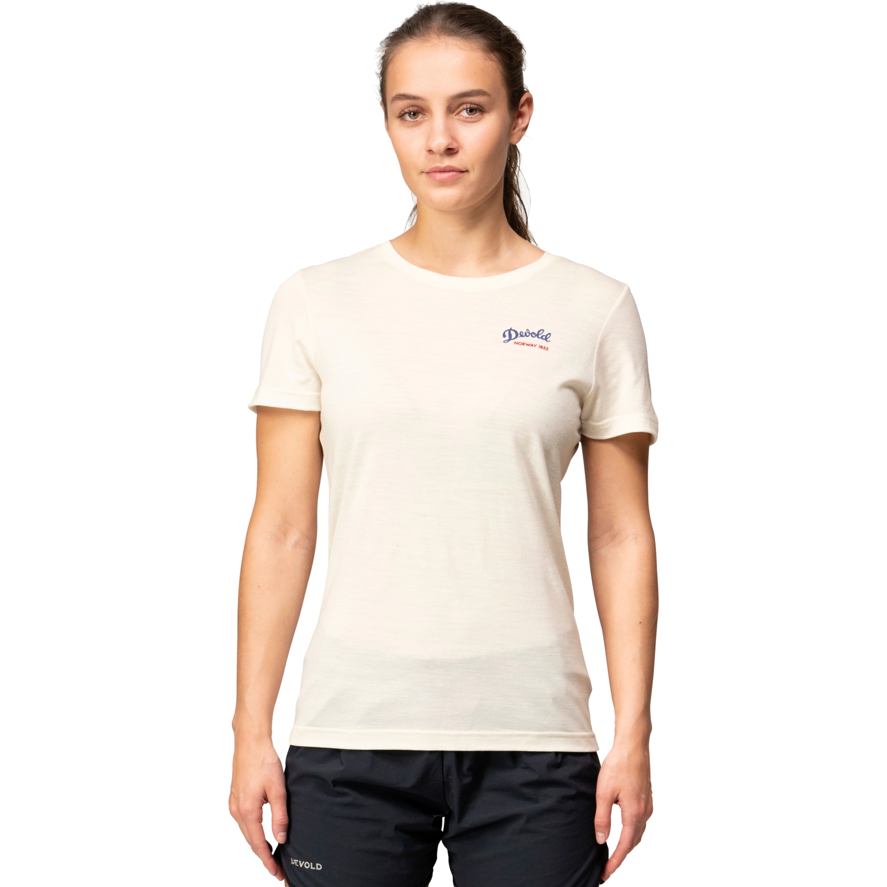 Женская футболка Devold Classic Script Tee - 001A Белая