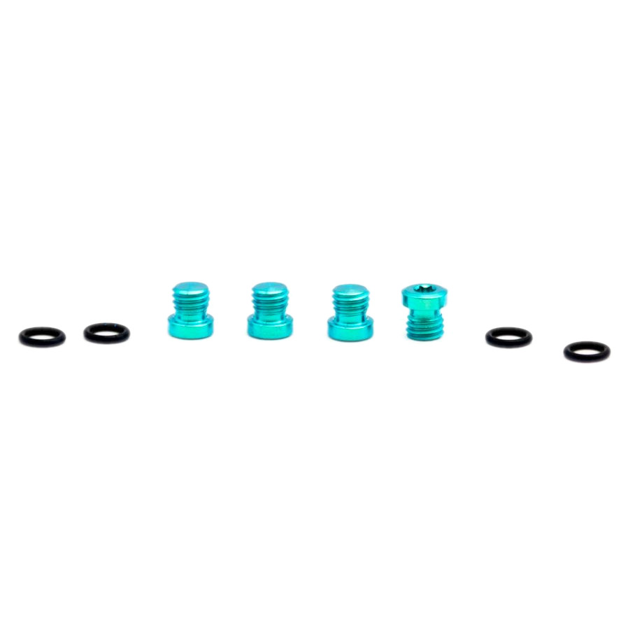 VGOL 2Set Vite di Spurgo per Bicicletta O Ring Vite Tappo Olio Corpo Diviso per Bicicletta Bulloni in Lega di Titanio TC4 M5x10mm Compatible con Shimano XT SLX Zee Deore LX (Nero