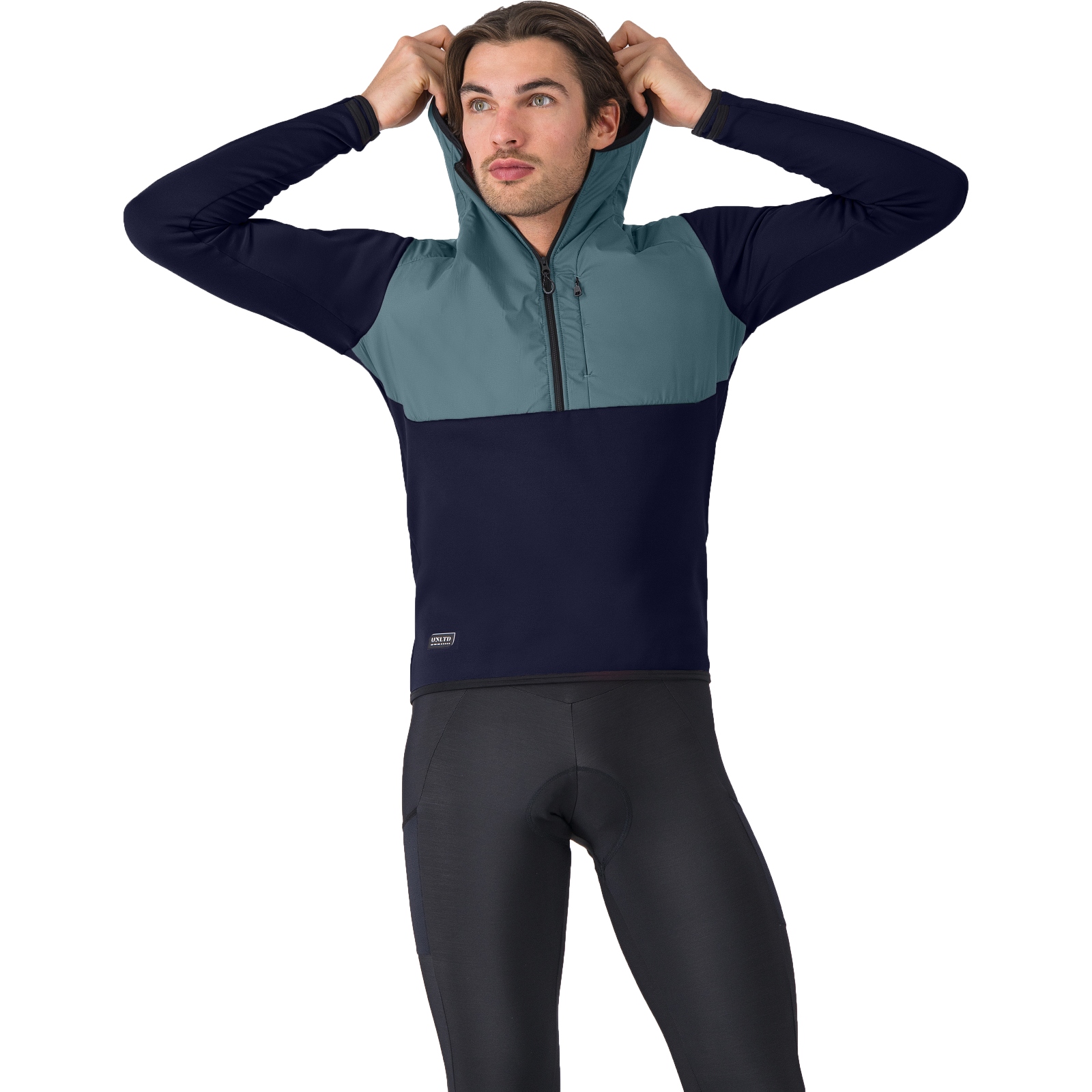 Мужская толстовка Castelli Unltd Roam с капюшоном - синий savile/spring lake 414