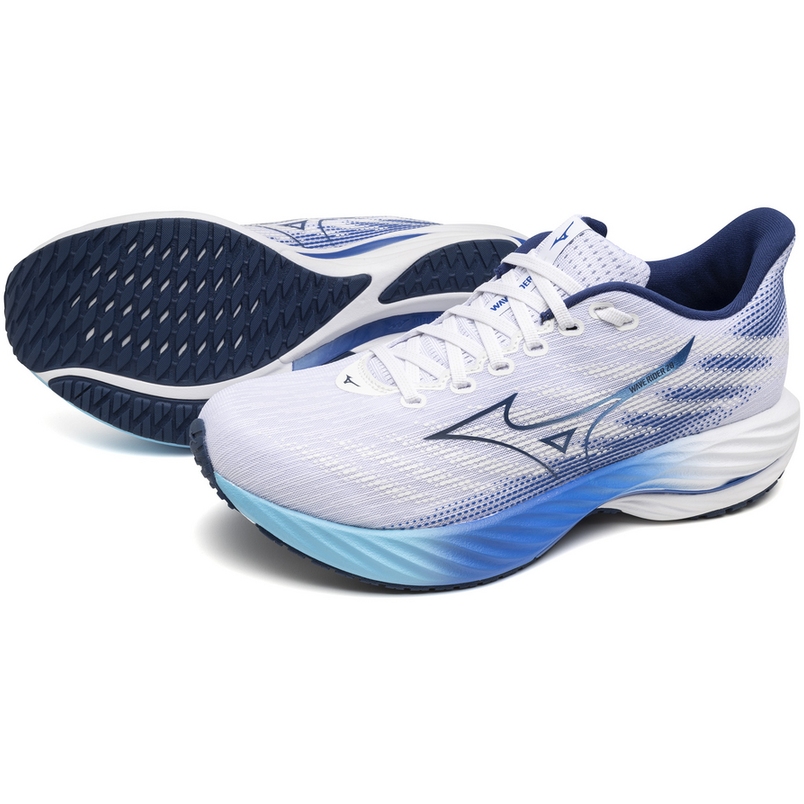 Mizuno Wave Rider 28 Laufschuhe Herren WeiB Estate Blue Mugen Blue BIKE24